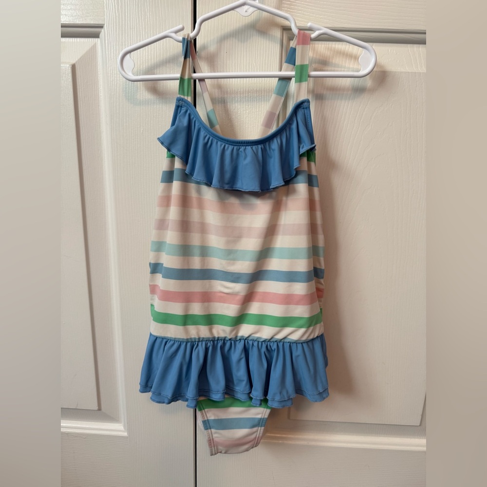 The Beaufort Bonnet Company Striped Ruffle Swimsuit